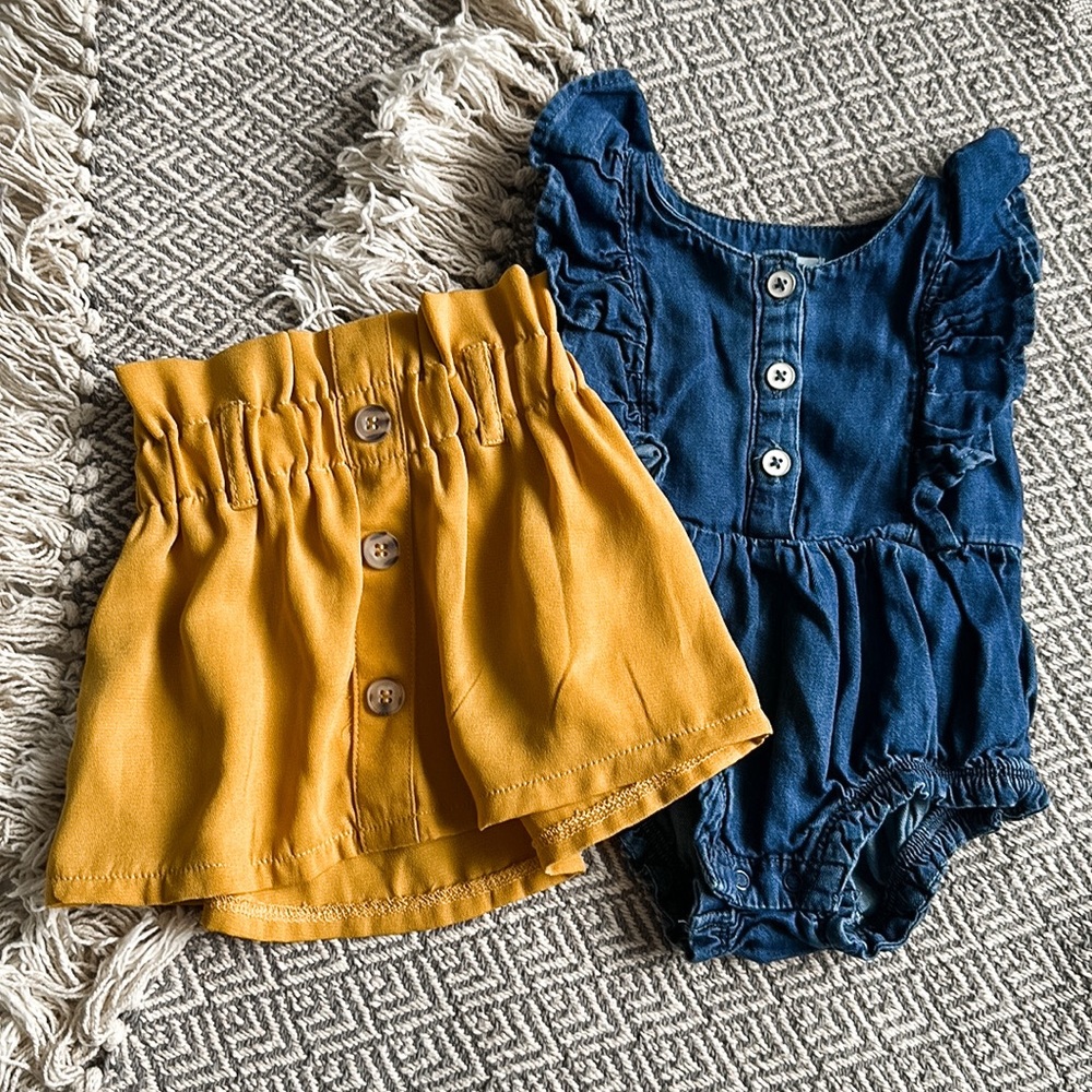 Bundle of 2 Baby Girl Summer Clothes 0-3 Months